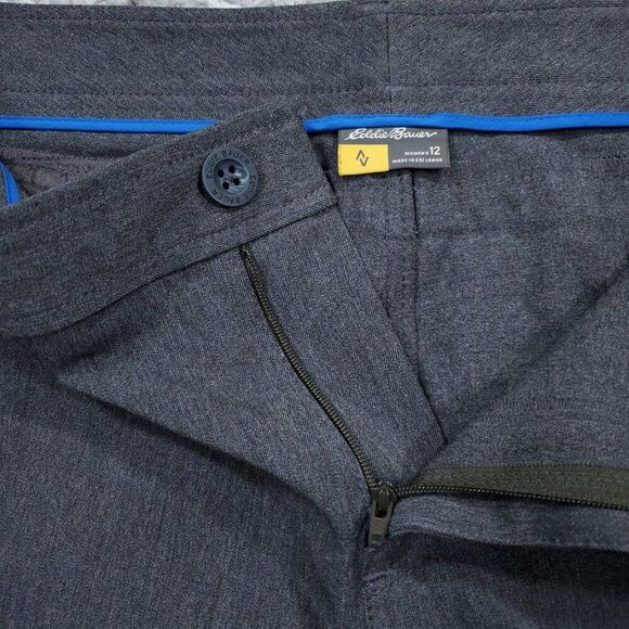 Eddie Bauer Women's Travex Traveler Pants Size 12 Gray Stretch Straight Leg - Picture 4 of 10